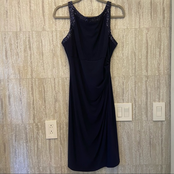 NWT American Living navy elegant knee midi dress plus - Picture 4 of 9
